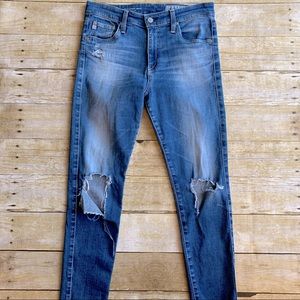 AG Adriano Goldschmied Farrah High Rise Skinny Ankle Distressed Jeans